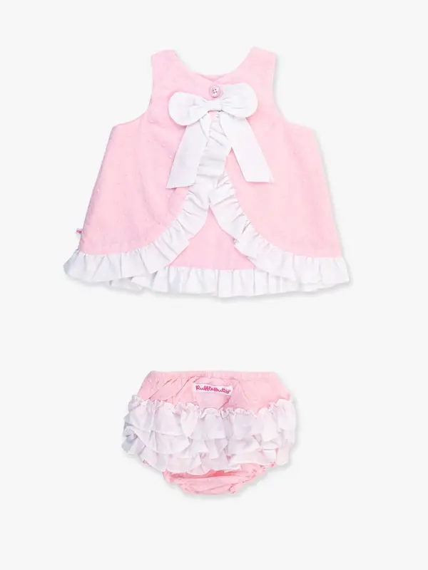 RuffleButts Rufflebutts Swiss Dot Swing Top And Bloomer Set