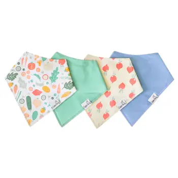 Copper Pearl Copper Pearl Veggies Baby Bandana Bib Set (4-pack)