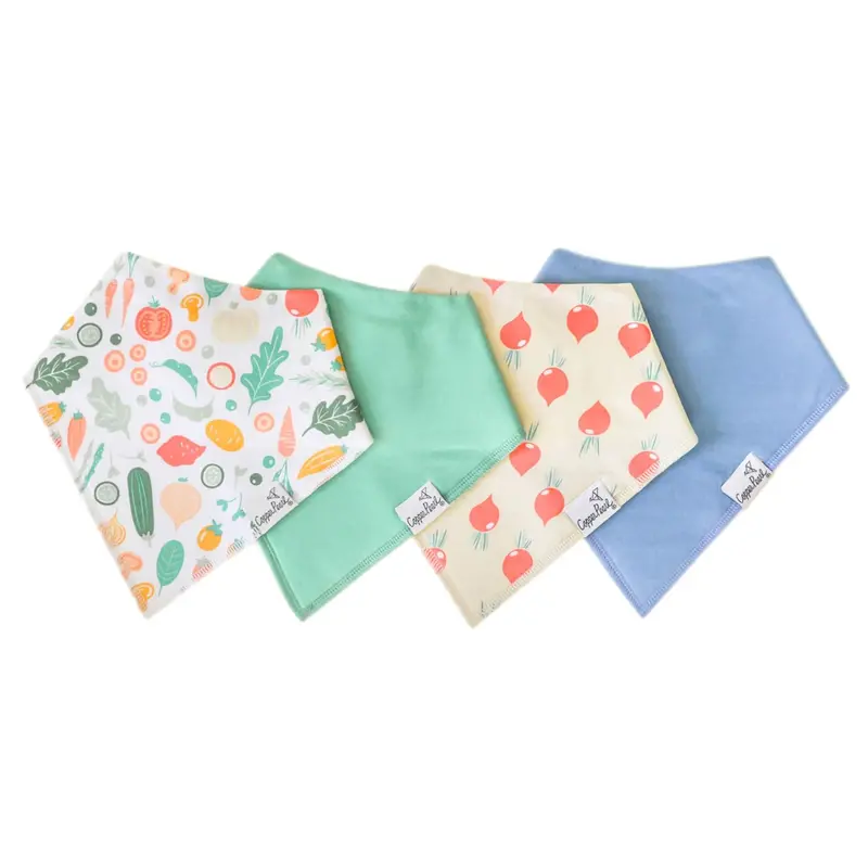 Copper Pearl Copper Pearl Veggies Baby Bandana Bib Set (4-pack)