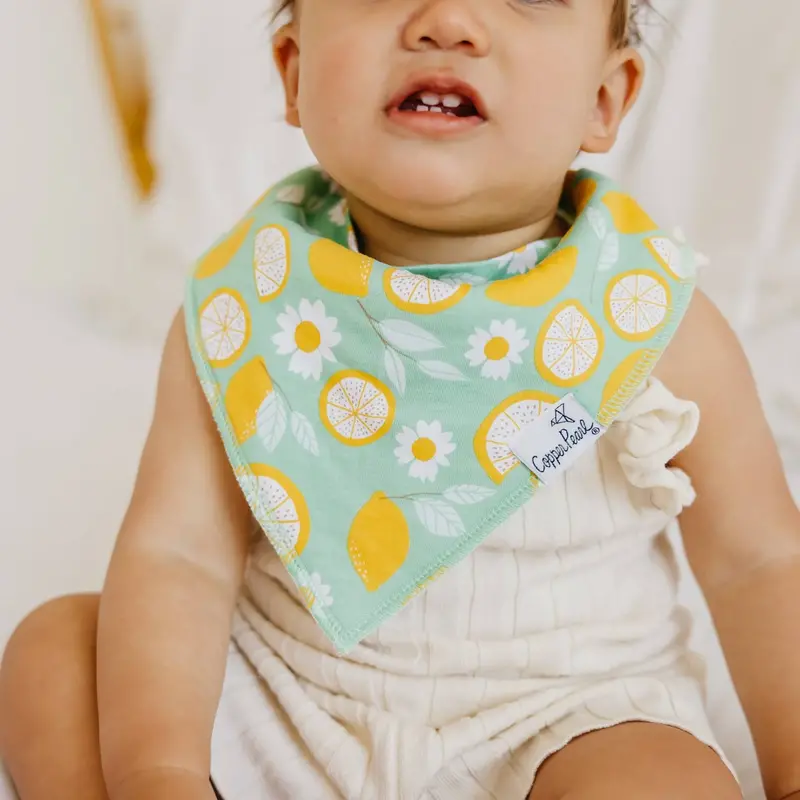 Copper Pearl Copper Pearl Lemon Baby Bandana Bib Set (4-pack)