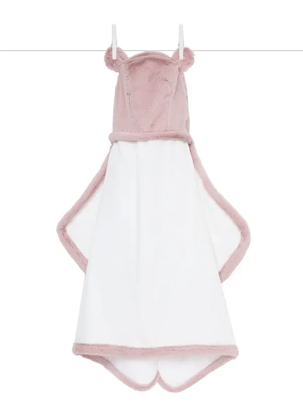 Little Giraffe Little Giraffe Luxe Baby Towel with Ears, 24" x 41", Dusty Pink