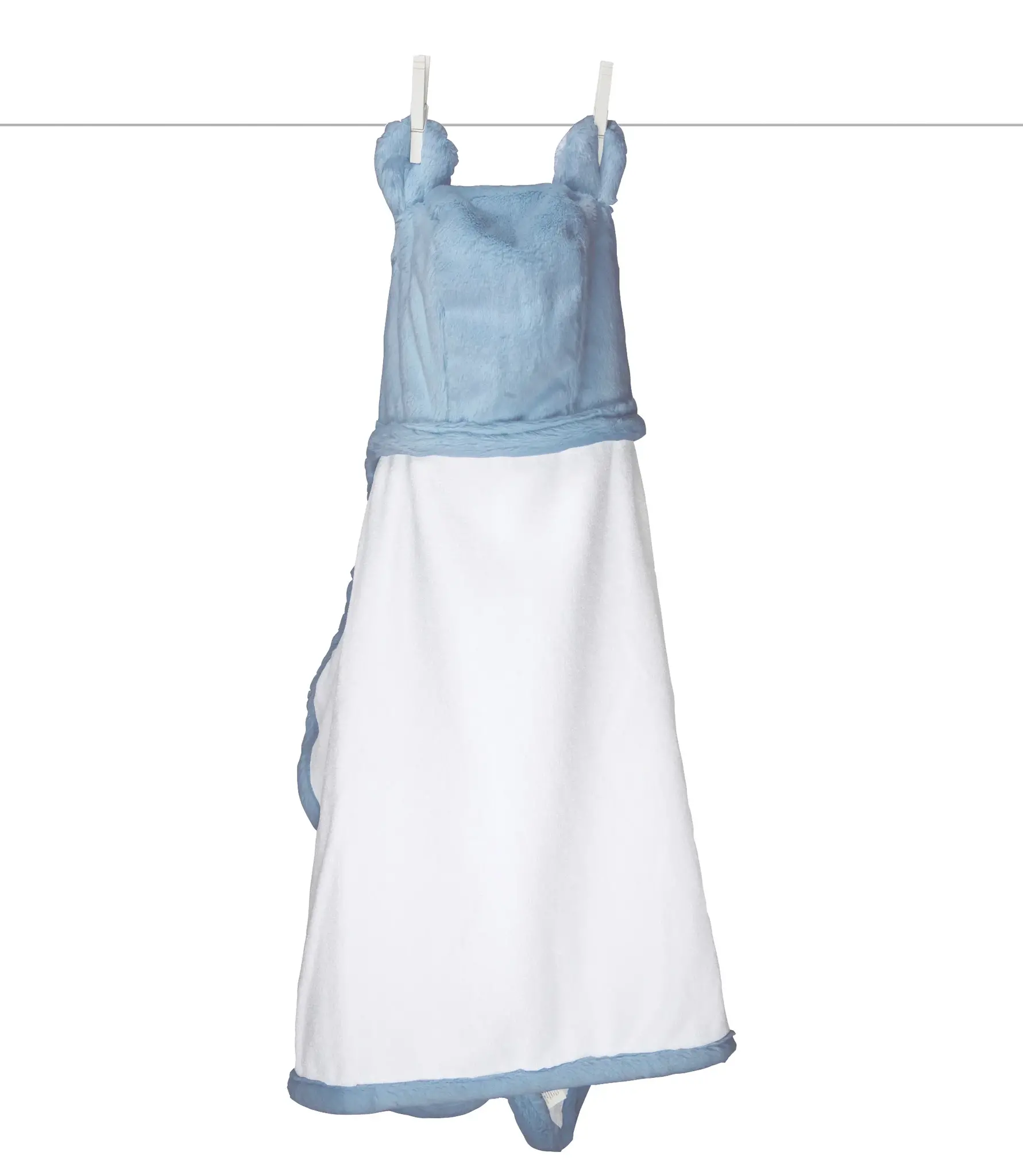 Little Giraffe Little Giraffe Luxe Baby Towel with Ears, 24" x 41", Cornflower