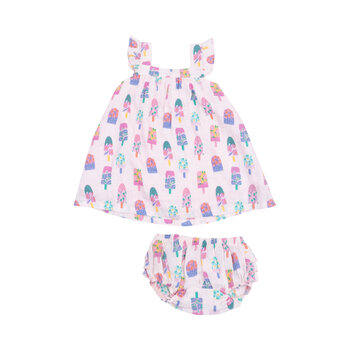 Angel Dear Angel Dear Floral Popsicles Sundress & Diaper Cover