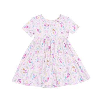 Angel Dear Angel Dear Mermaids Short Sleeve Twirly Dress
