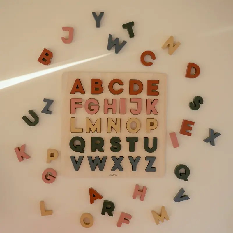 Mushie Wooden Alphabet Puzzle