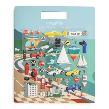 Mushie Reusable Sticker Set (Race Cars)