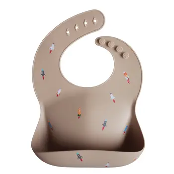 Mushie Mushie Silicone Baby Bib Rocket Ship