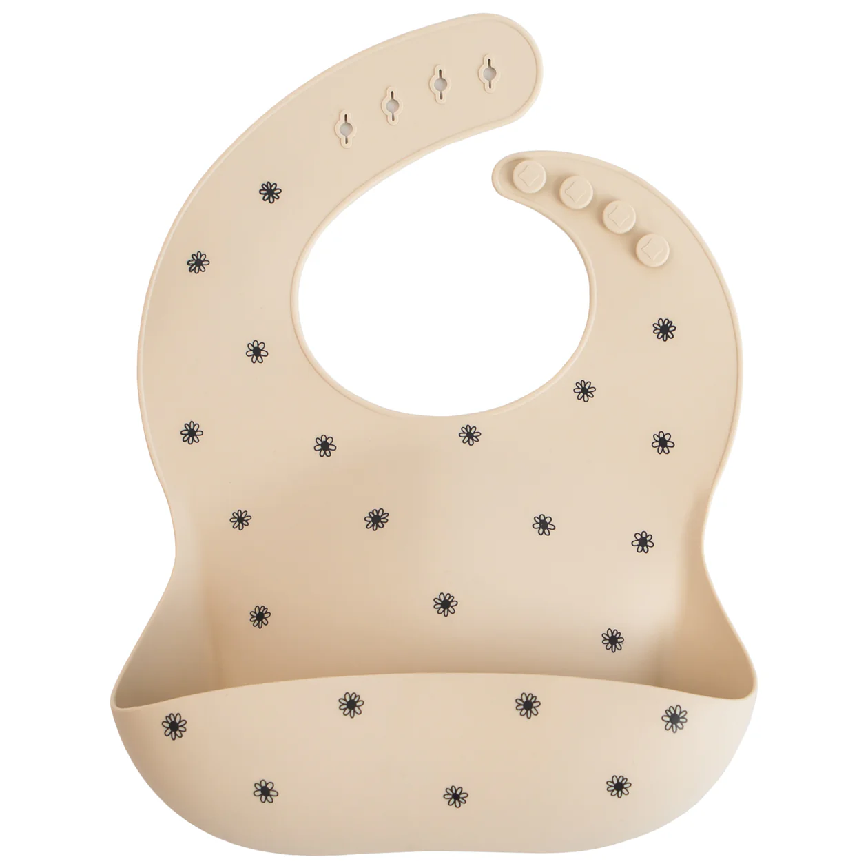 Mushie Mushie Silicone Baby Bib Black Daisy