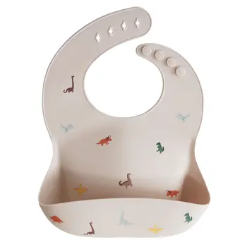 Mushie Mushie Silicone Baby Bib Dinosaurs
