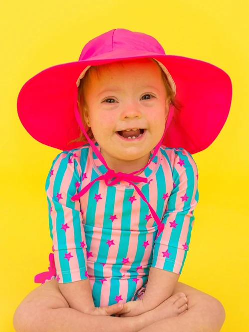 RuffleButts Rufflebutts Neon Star Party Long Sleeve One Piece Rash Guard