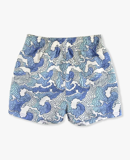 RuffleButts Rufflebutts Ocean Camo Swim Trunks