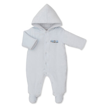 kissy kissy Kissy Kissy Roundabout Railroad Velour Footed Bunting