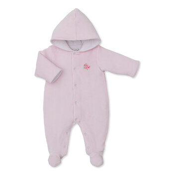 kissy kissy Kissy Kissy Roses and Blooms Velour Footed Bunting