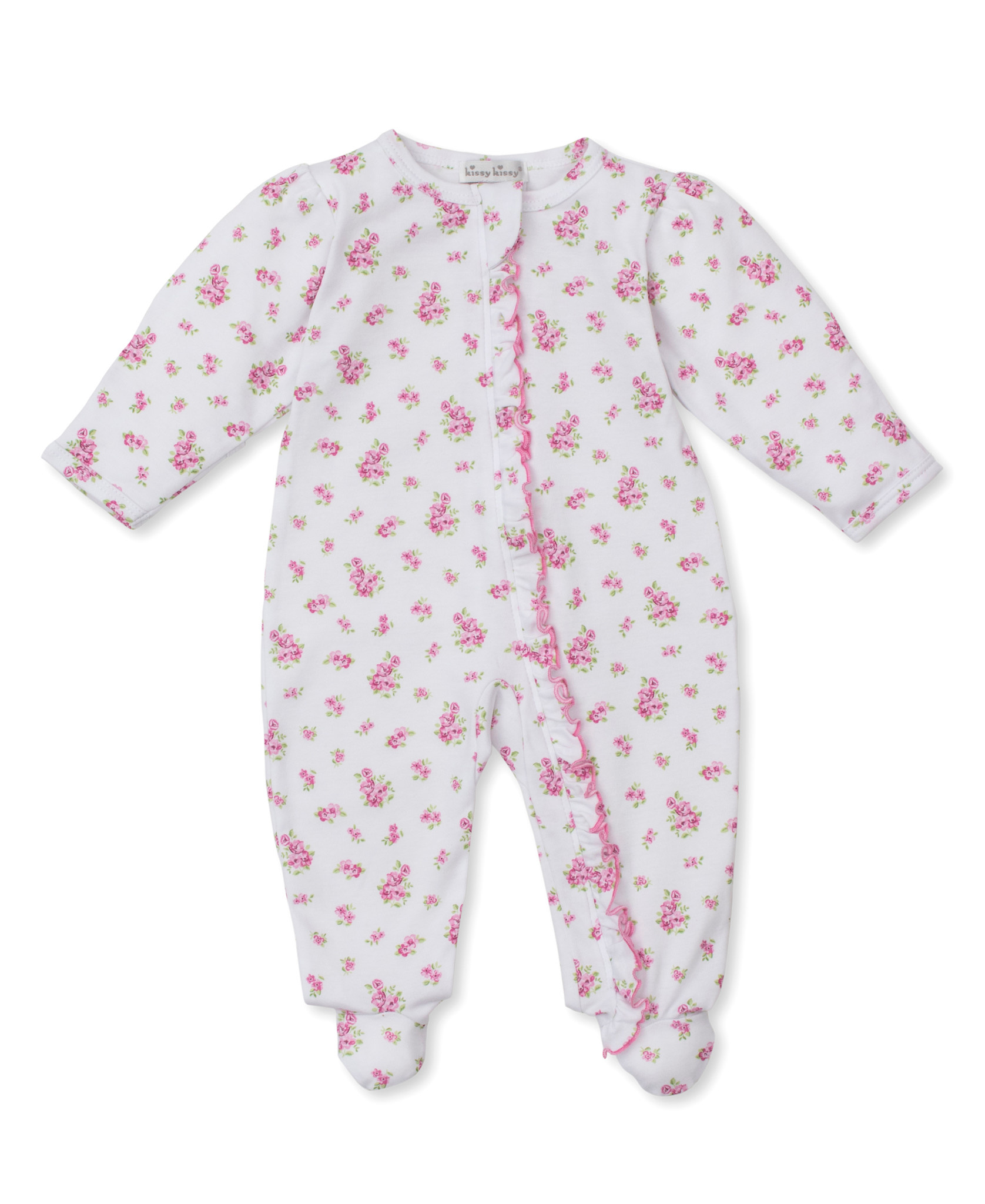 kissy kissy Kissy Kissy Roses and Blooms Zip Footie