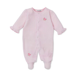 kissy kissy Kissy Kissy Roses and Blooms Velour Footie