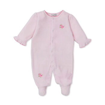 kissy kissy Kissy Kissy Roses and Blooms Velour Footie