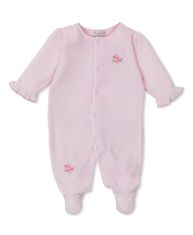 kissy kissy Kissy Kissy Roses and Blooms Velour Footie