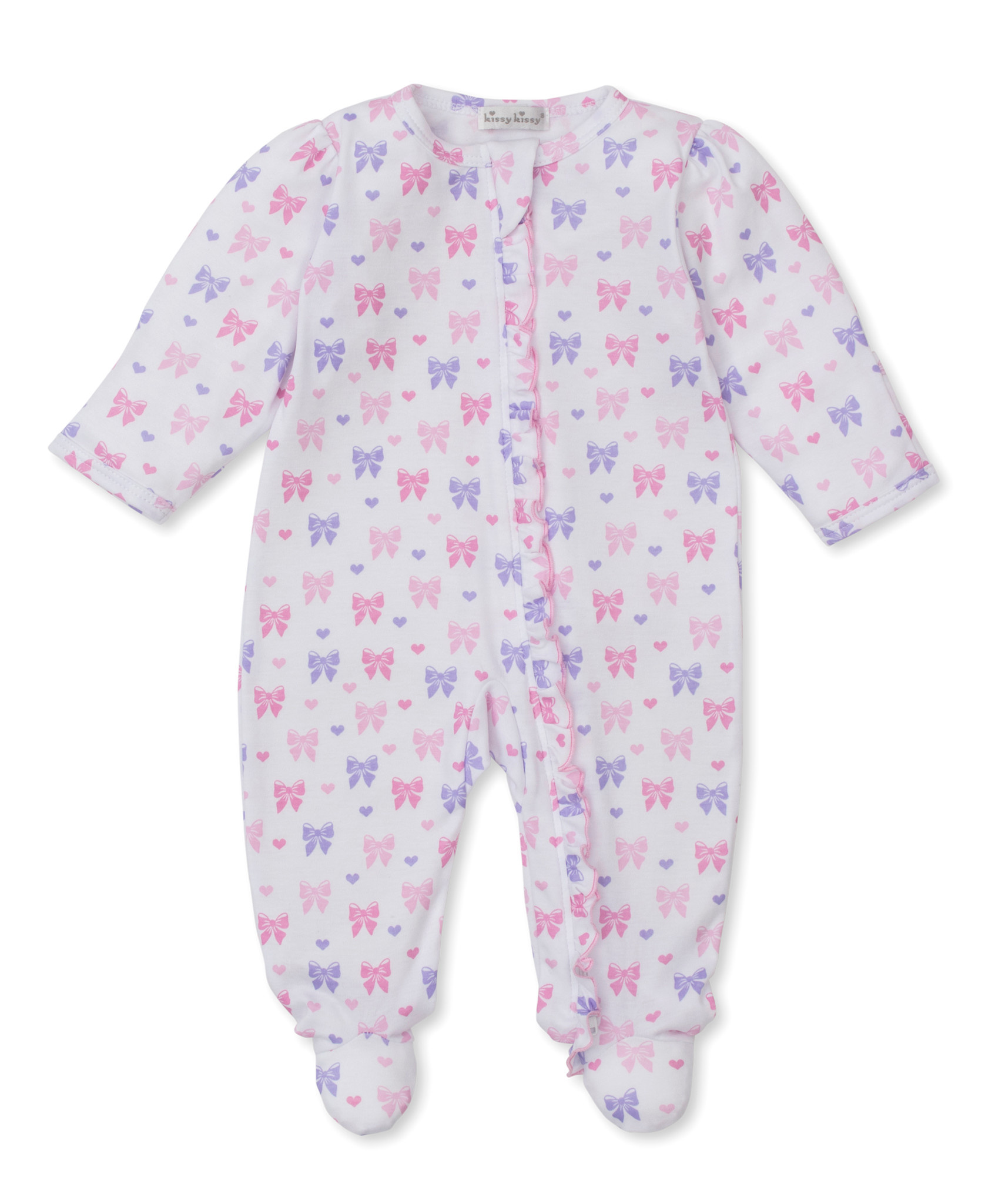 kissy kissy Kissy Kissy Billowy Bows Zip Footie