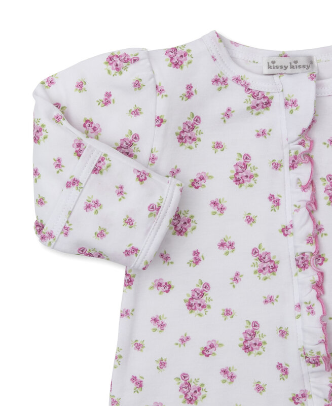 kissy kissy Kissy Kissy Roses and Blooms Zip Footie