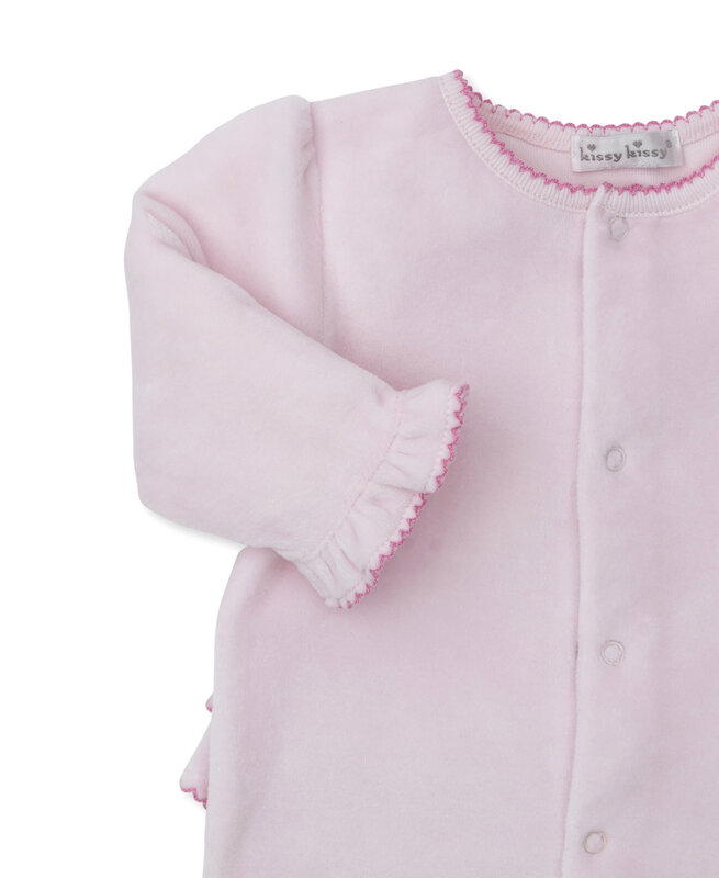 kissy kissy Kissy Kissy Roses and Blooms Velour Footie