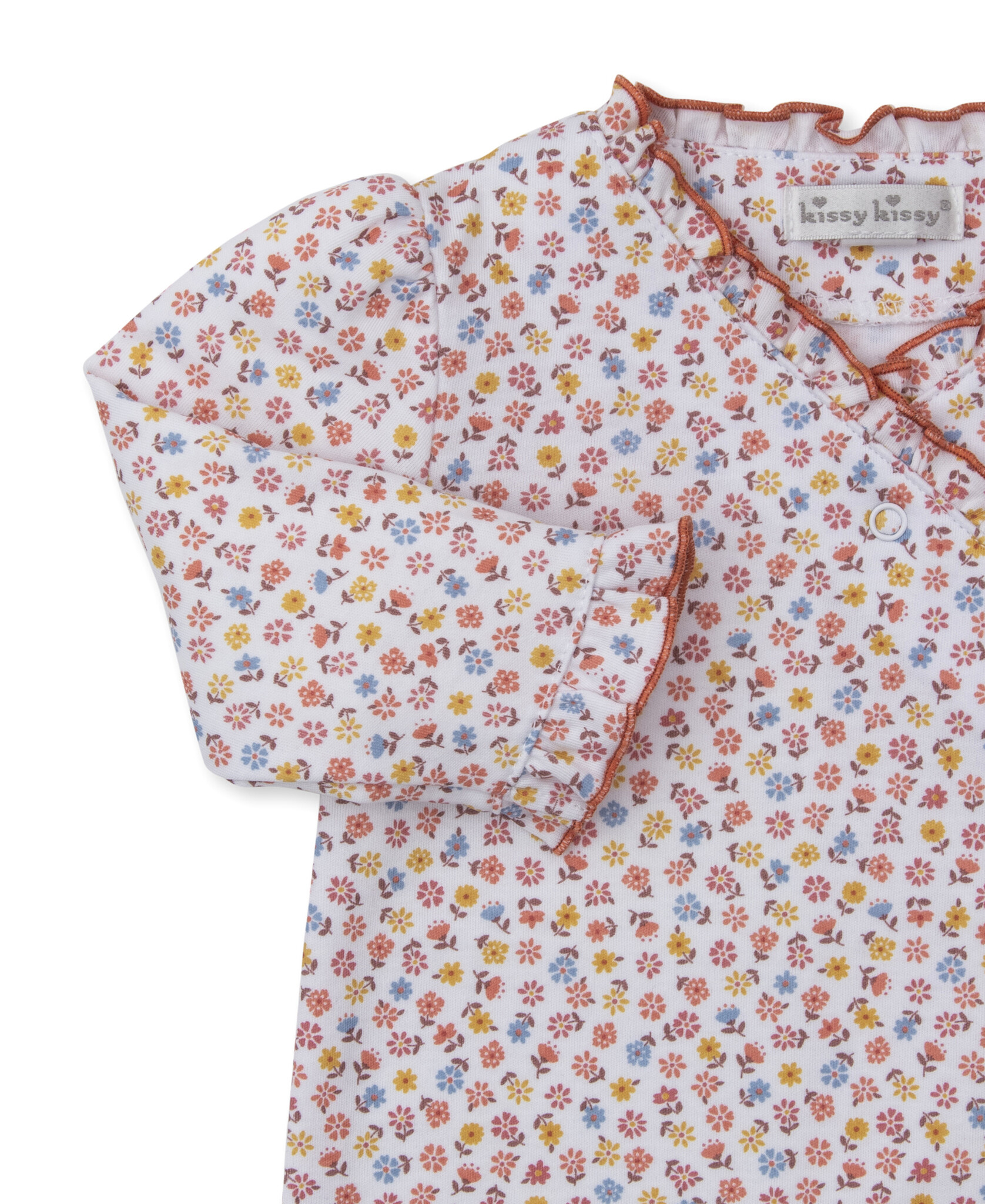 kissy kissy Kissy Kissy Patchwork Pumpkin Floral Footie