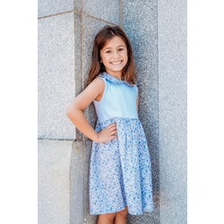 Maddie & Connor Maddie & Connor Olivia Blue Floral Pima Dress