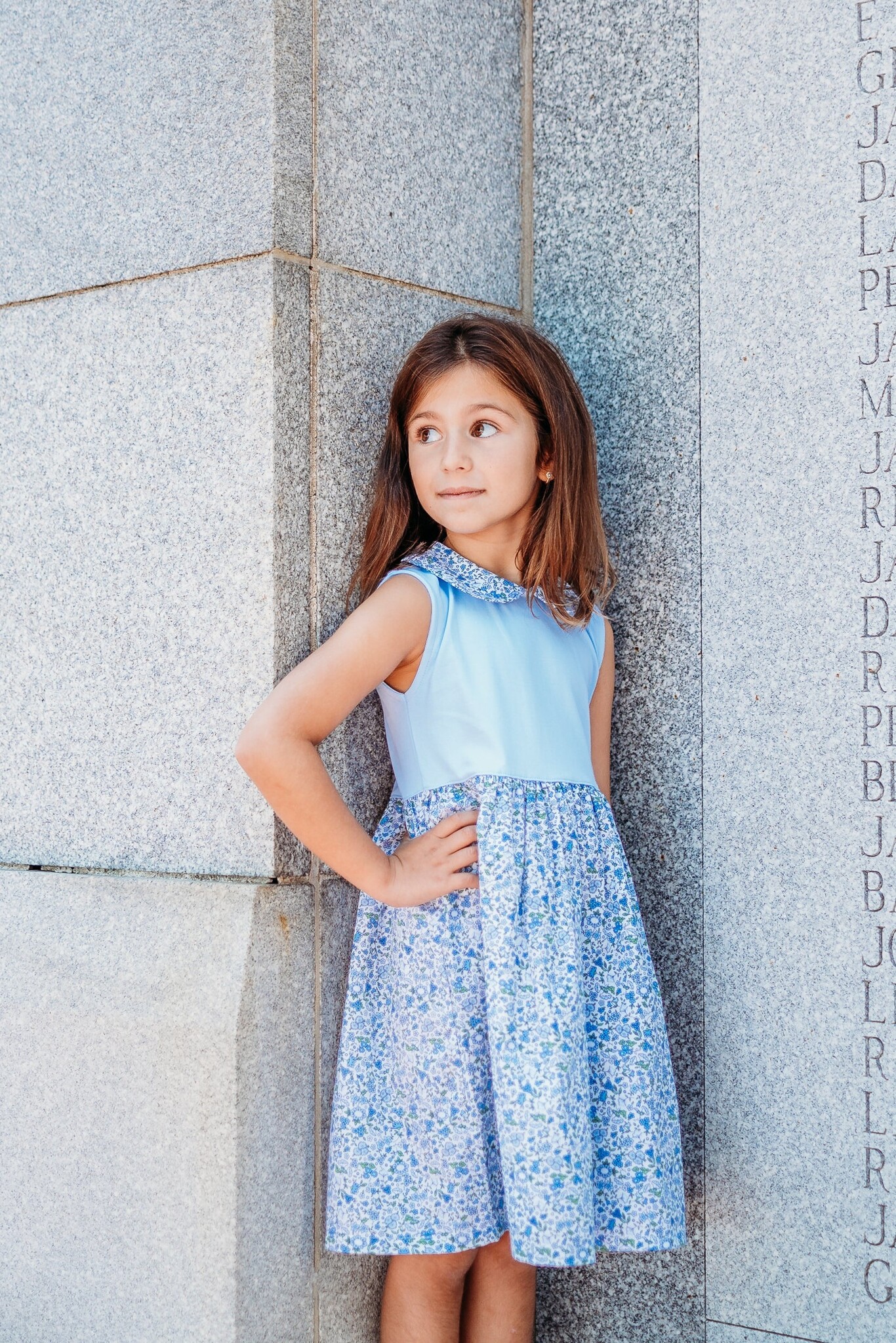 Maddie & Connor Maddie & Connor Olivia Blue Floral Pima Dress