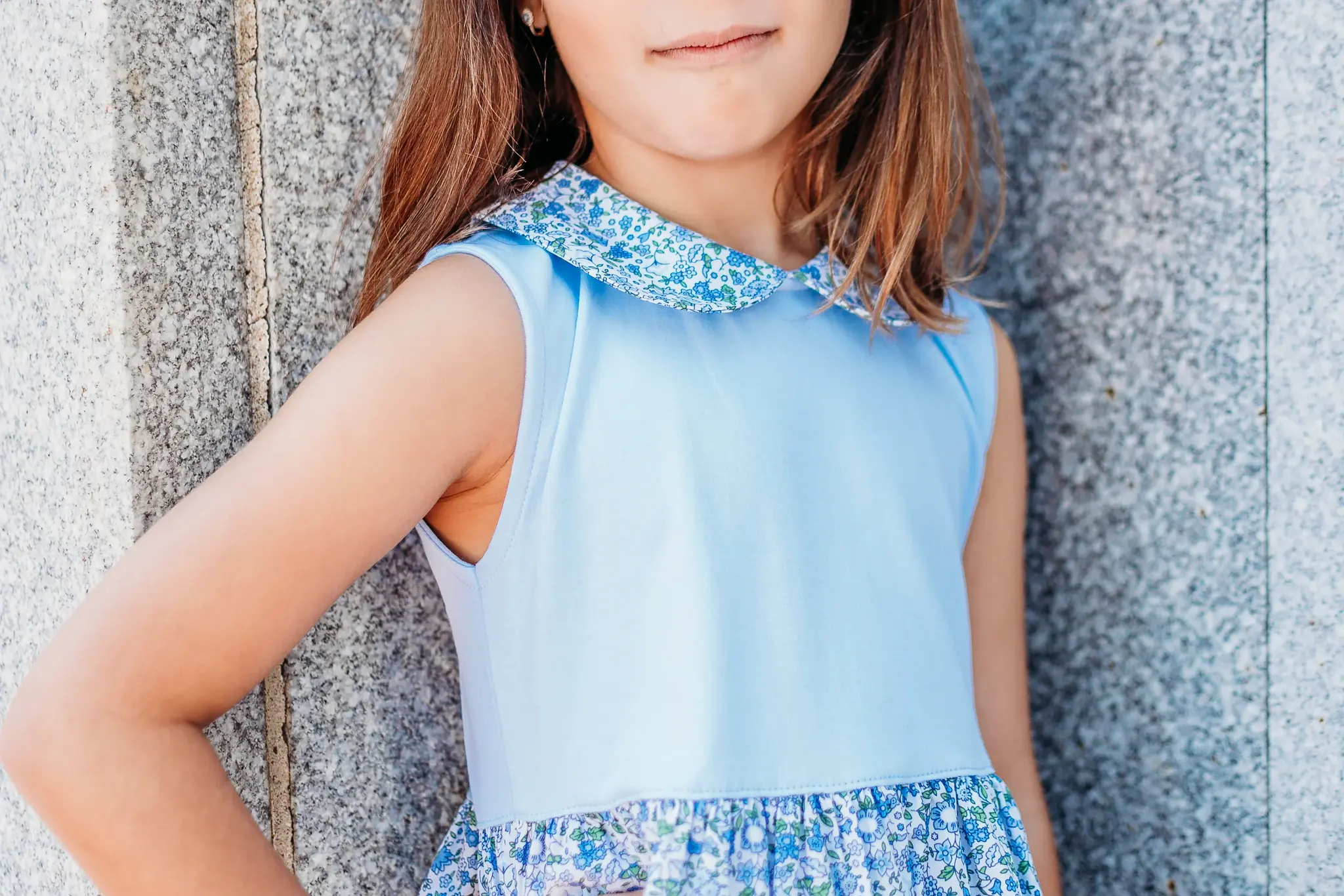 Maddie & Connor Maddie & Connor Olivia Blue Floral Pima Dress