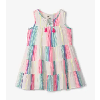 Hatley Hatley Neon Stripes Layered Tiered Dress
