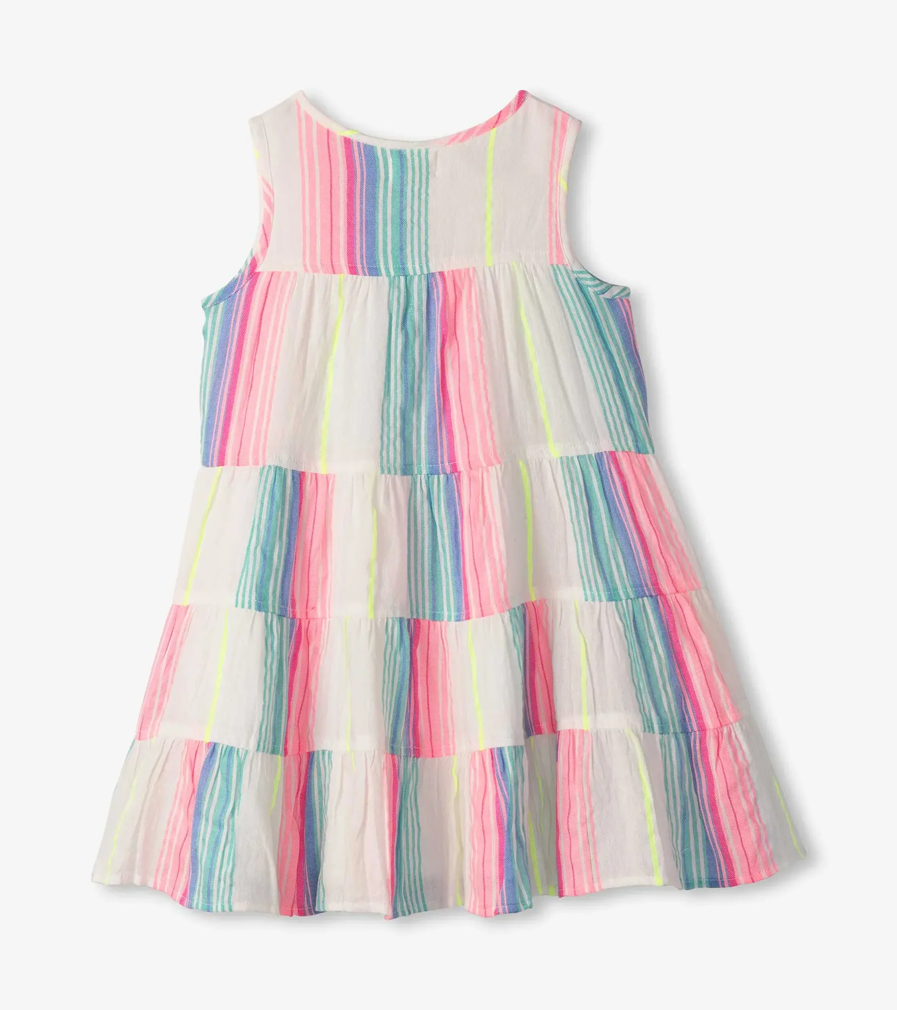 Hatley Hatley Neon Stripes Layered Tiered Dress