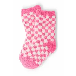 Mila & Rose Mila & Rose Bright Pink Checker Cozy Socks.