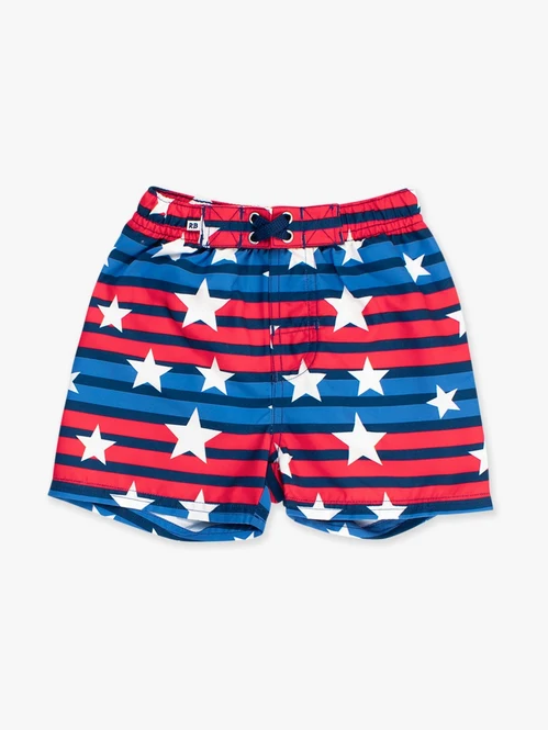 RuffleButts Rufflebutts All American Swim Trunks