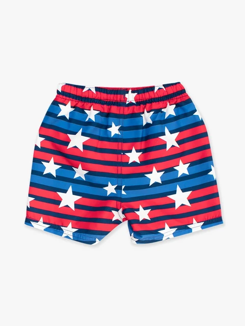 RuffleButts Rufflebutts All American Swim Trunks