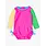 RuffleButts Rufflebutts Neon Color Block Long Sleeve One Piece Ruffle Rash Guard