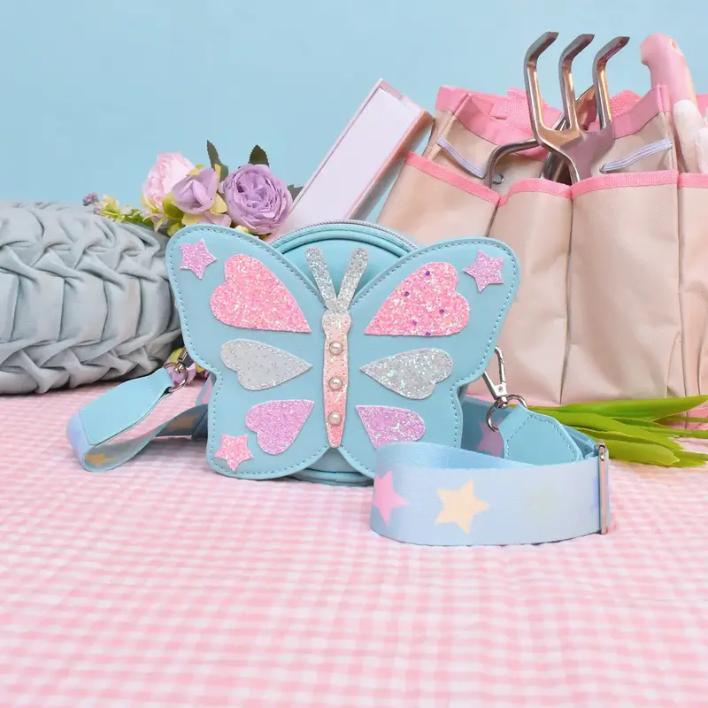OMG Accessories Blue Butterfly Shaped Crossbody Bag