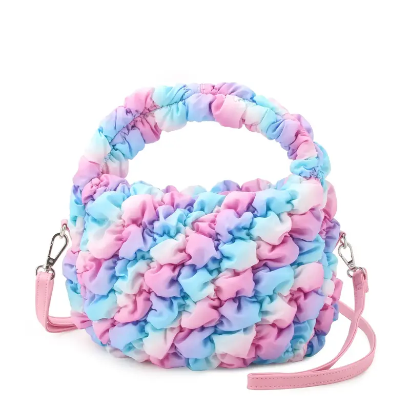 OMG Accessories Quilted Scrunchies Mini Hobo Crossbody Bag- Icy Ombre