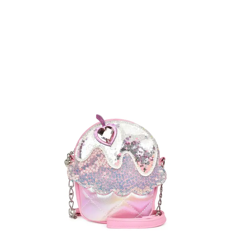 OMG Accessories Sequin Cupcake Crossbody Bag