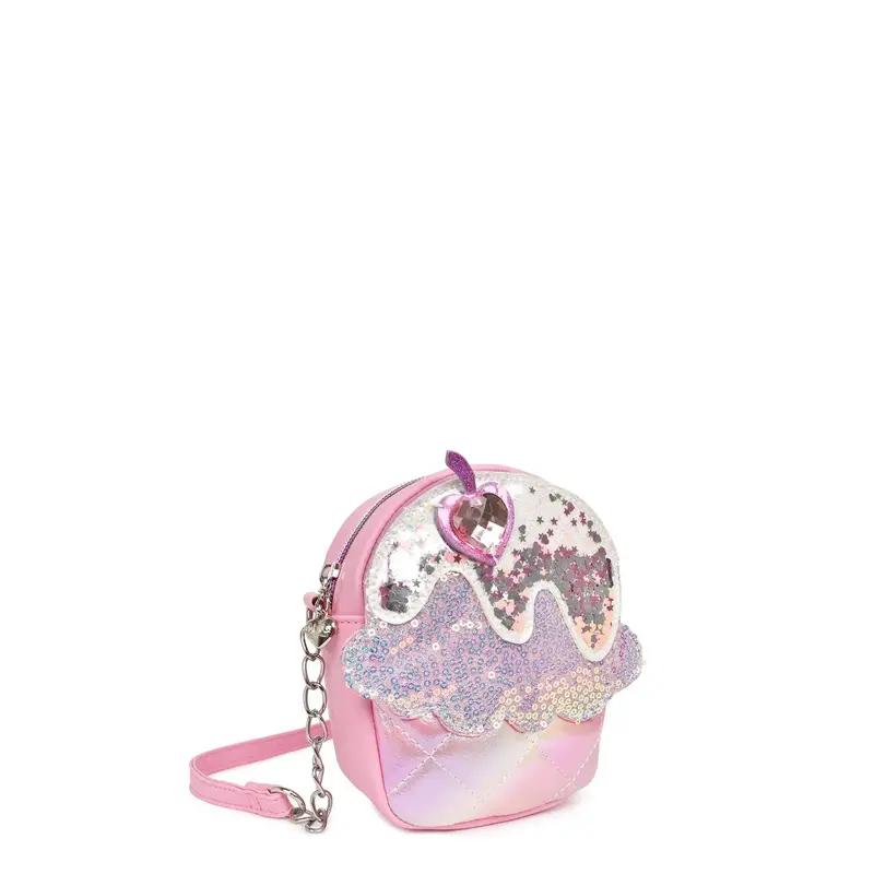 OMG Accessories Sequin Cupcake Crossbody Bag