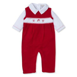 kissy kissy Kissy Kissy CLB Holiday Medley Overall Set w/ Hand Embroidery