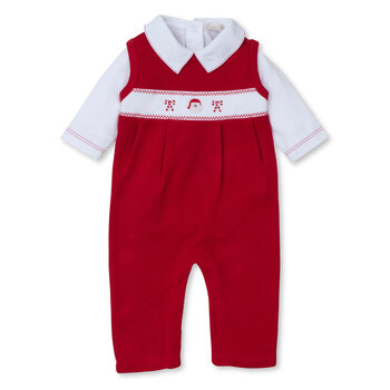 kissy kissy Kissy Kissy CLB Holiday Medley Overall Set w/ Hand Embroidery