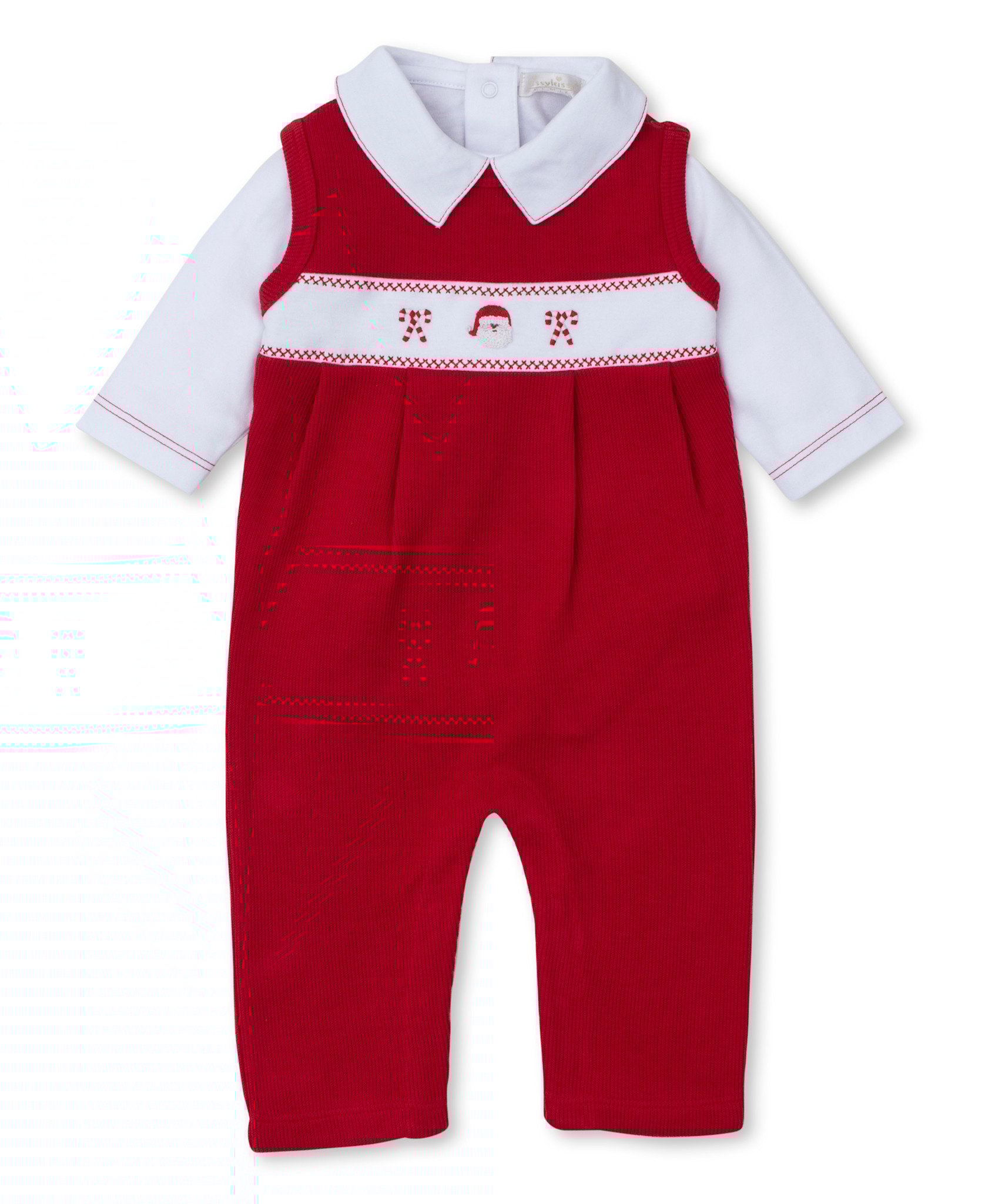 kissy kissy Kissy Kissy CLB Holiday Medley Overall Set w/ Hand Embroidery