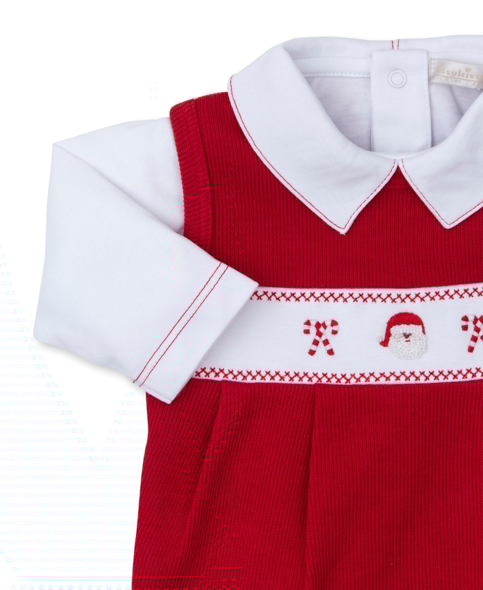 kissy kissy Kissy Kissy CLB Holiday Medley Overall Set w/ Hand Embroidery