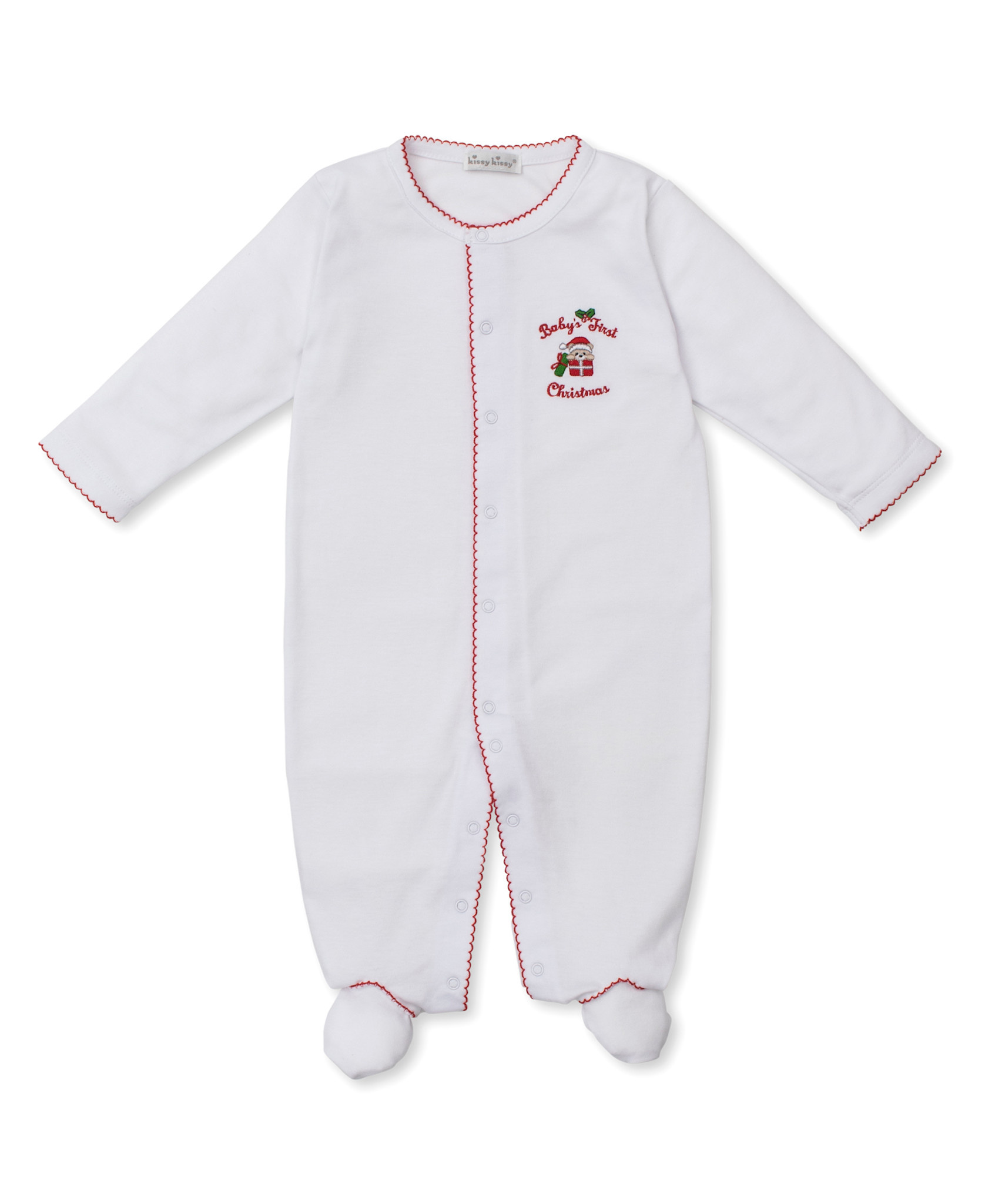 kissy kissy Kissy Kissy Baby's First Christmas Footie