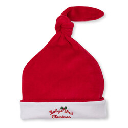 kissy kissy Kissy Kissy Baby's First Christmas Velour Stocking Hat