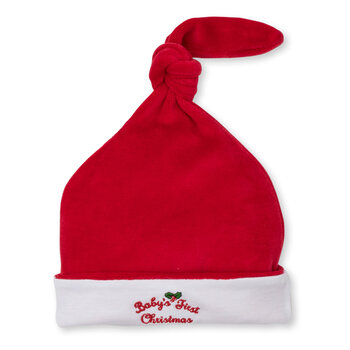 kissy kissy Kissy Kissy Baby's First Christmas Velour Stocking Hat
