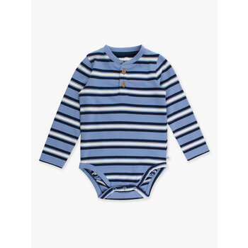 RuffleButts Rufflebutts Knit Long Sleeve 2-Button Henley Bodysuit