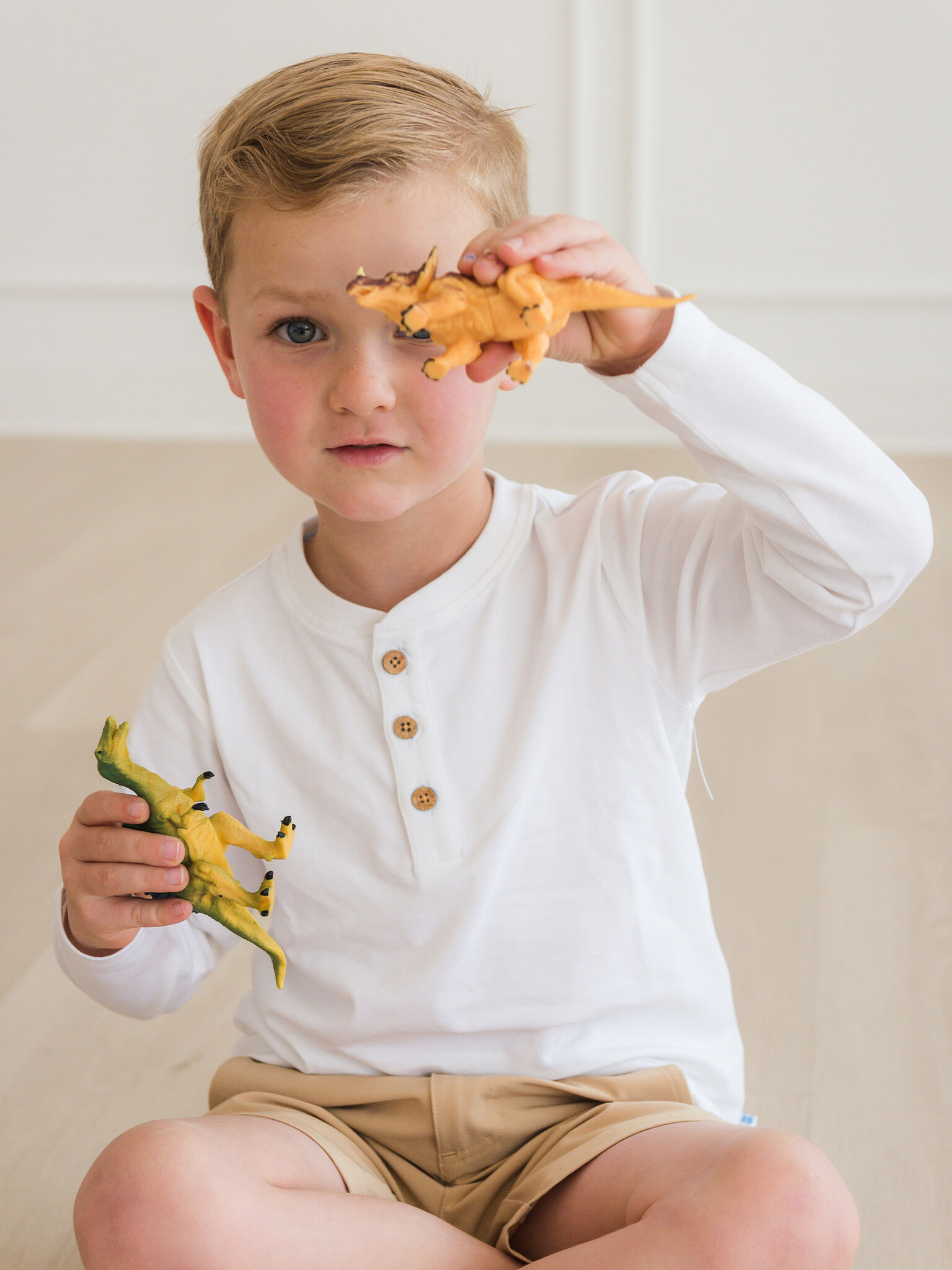 RuffleButts Rufflebutts Knit Long Sleeve Henley Tee