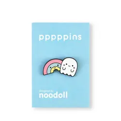 Noodoll Noodoll Enamel Pin - Ricerainbow and Boo Rainbow and Ghost