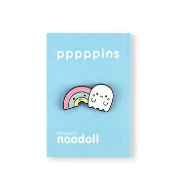 Noodoll Noodoll Enamel Pin - Ricerainbow and Boo Rainbow and Ghost