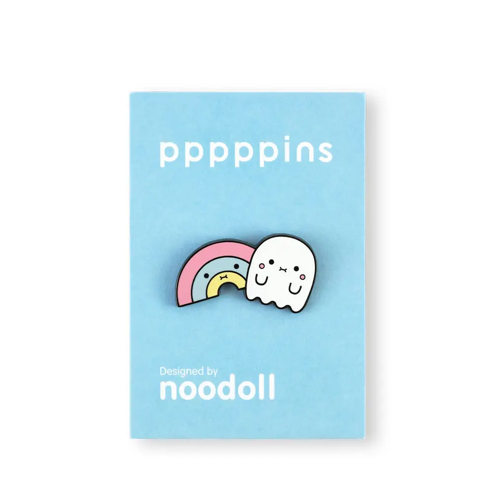 Noodoll Noodoll Enamel Pin - Ricerainbow and Boo Rainbow and Ghost